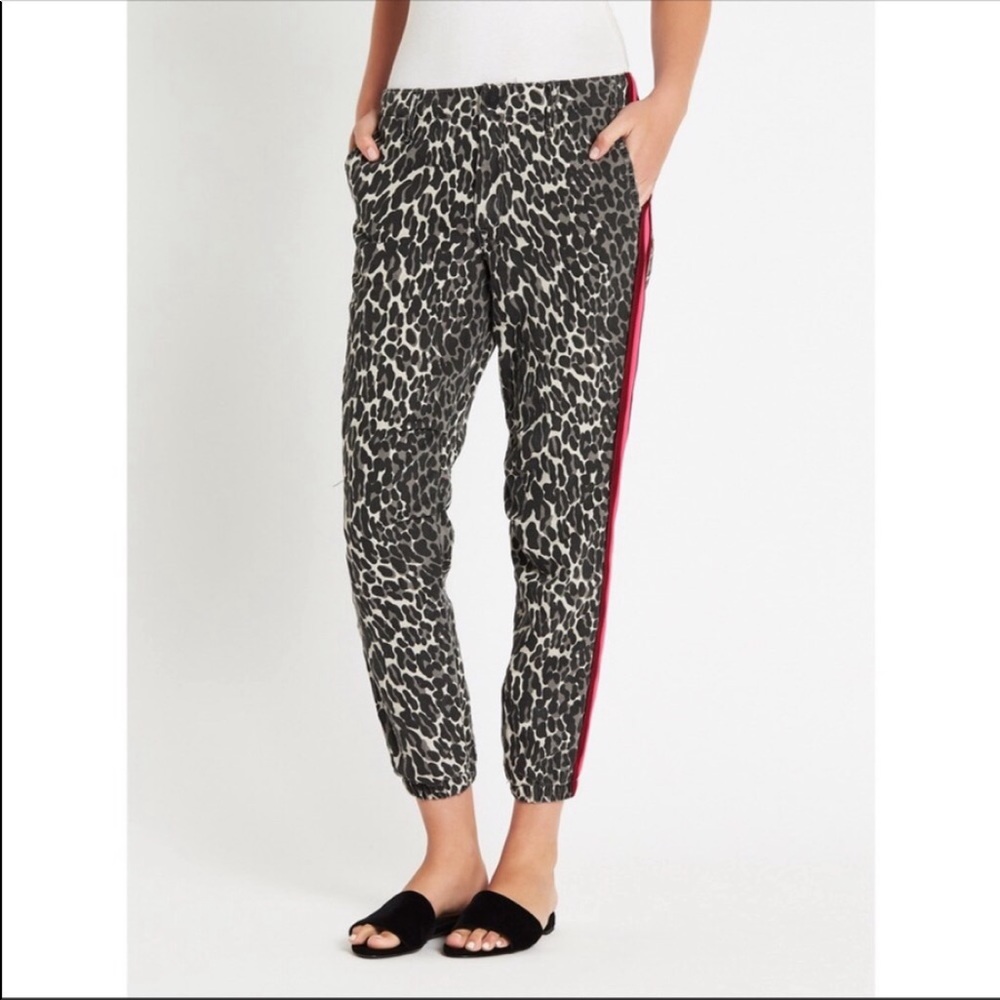 Mother fuchsia orchid stripe no zip misfit leopard joggers